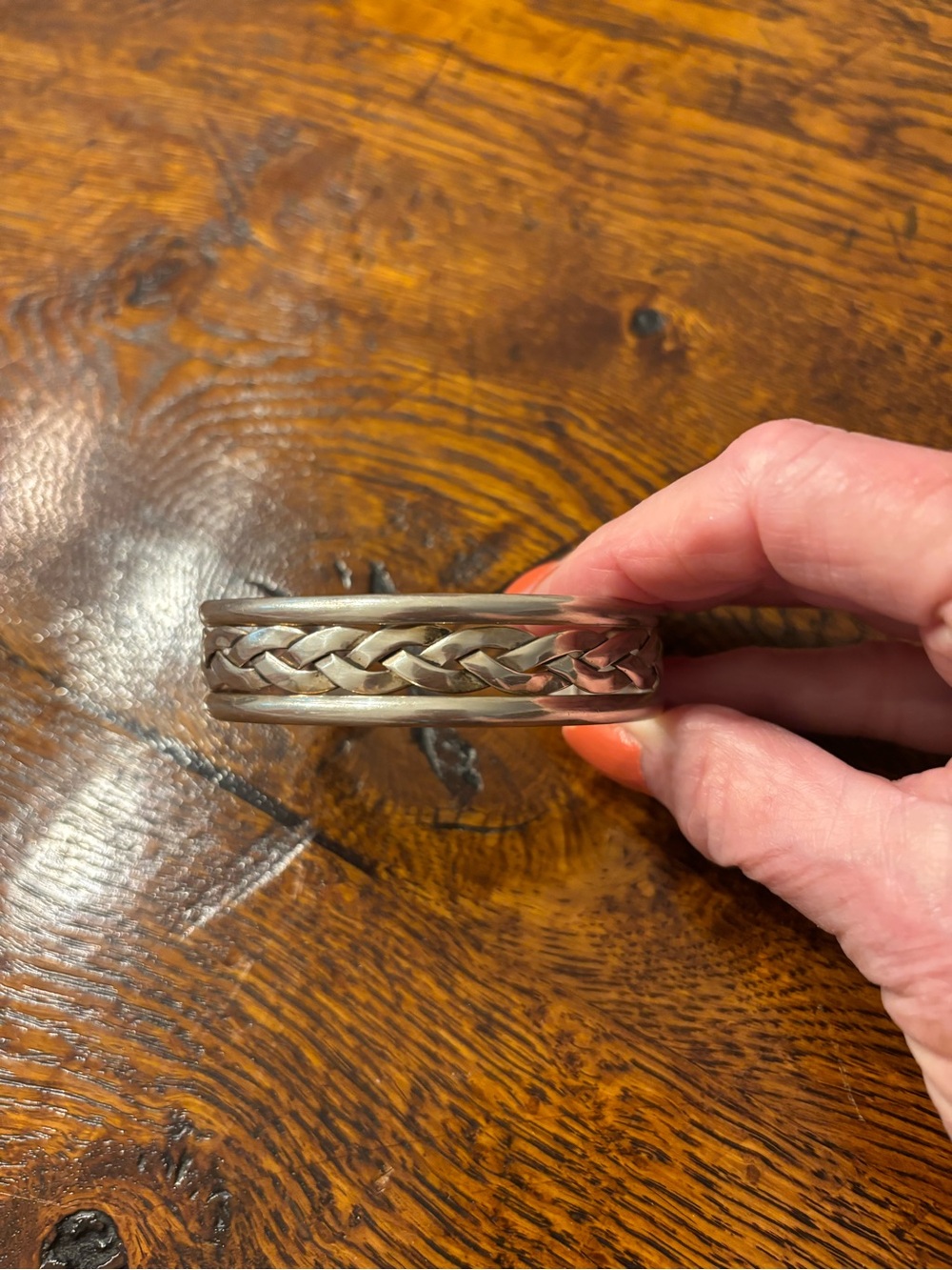 Vintage Taxco Mexico sterling silver braid bracelet